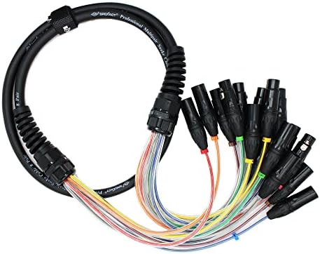 BESCOOS Toronce 8-канален Професионален Мултимедиен Змия кабел 8 Двойки от мъжете за една жена 3-Пинов XLR Балансный аудио кабел-удължител (10 фута)