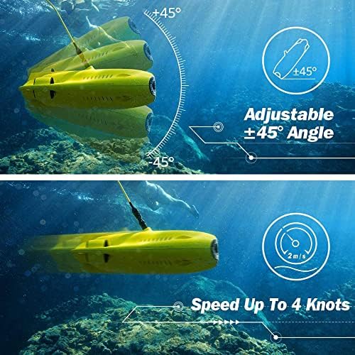 Подводни безпилотни самолети, DFERGX Mini 4k Ultra HD Подводен безпилотен самолет с Камера, за да Видите в реално време на ПРИЛОЖЕНИЕТО