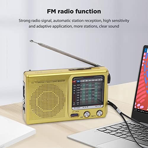YTYZC Ретро Погодное радио, Полнодиапазонное Джобно SW AM FM, Мини-Вграден високоговорител с батерии (Цвят: черен