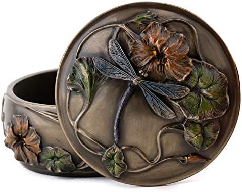 Декоративна Ковчег за бижута Dragonfly от най-добрата колекция в стил ар нуво - Ръчно Декориран с Френски Титуляр