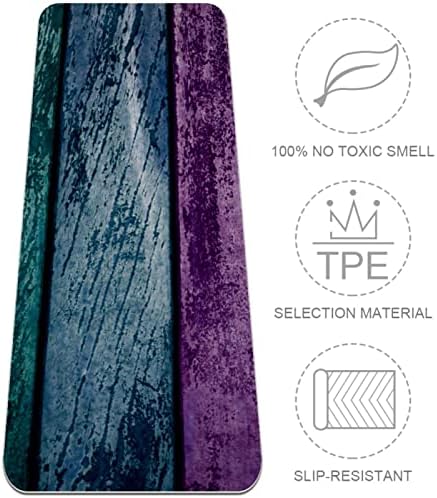 SDLKFRELI, Много дебело килимче за йога 6 мм, с цветно изображение, Дървесина, Екологично Чисти Постелки за упражнения