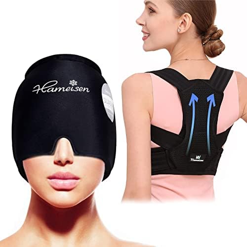 Технология SILVADUR™ Шапчица за облекчаване на главоболие с лед Hameisen Gel Ice Коректор и стойка за гърба