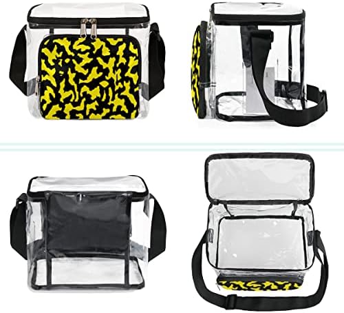 Прозрачната чанта за Обяд с Жълто Камуфляжным Модел bisibuy, Одобрен Стадион, Прозрачна кутия за Обяд от PVC пластмаса