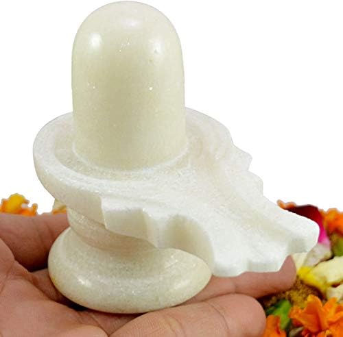 craftslook Индийски Бял Чист Мрамор Шива Линга 3.3 инча - Камък От Бял Мрамор Шива Lingam Шивлинг Shiv Линг Идоли Статуя