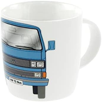 Колекция BRISA VW - Кафеена чаша за Volkswagen Vanagon Bus T3 Camper Van, Чаена чаша за кухня, Гараж, Офис, Туристическа екипировка /Идея за подарък/по Спомен (Дизайн: Синьо)