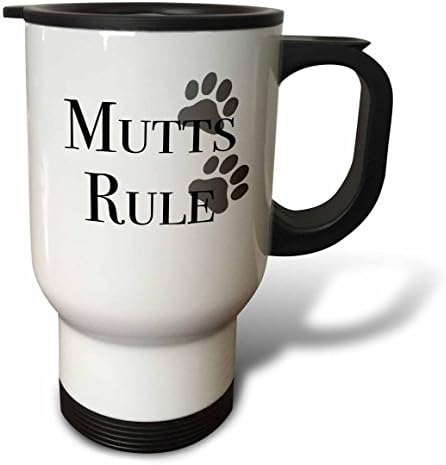 Пътна чаша 3dRose Mutts Rule, 14 грама, Многоцветен