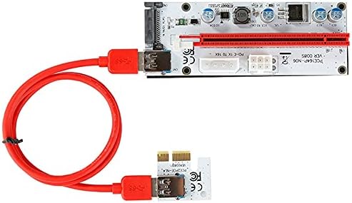 Съединители VER 008S PCI-E Странично Card USB 3.0 Кабел от видеокартата, 60 см PCI Express от 1X до 16X Удължител PCIe Адаптера за майнинга GPU Миньор - (САЩ, дължина на кабела: 60 см, син цвят)