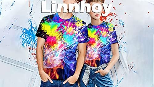 Linnhoy Мъжки, Дамски Ризи Унисекс с 3D Графичен Принтом, Модни Тениски за Възрастни и Тийнейджъри, Новост, Ежедневни Тениски,