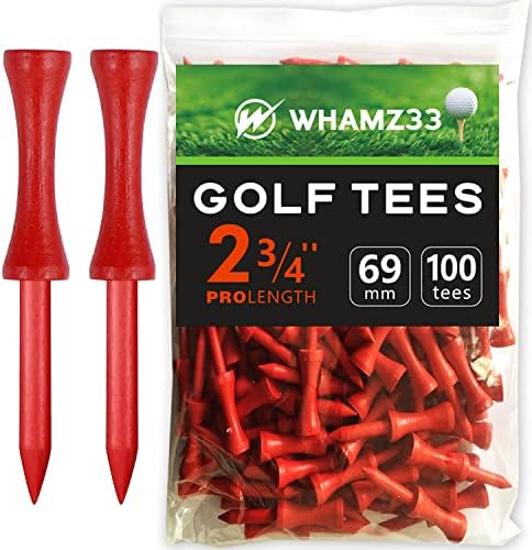 WHAMZ33 W Понижаване тениски за голф 2-1 / 8 или 2-3 / 4 или 3-1 / 4 100 Опаковки Силни Дървени бамбукови тениски за голф