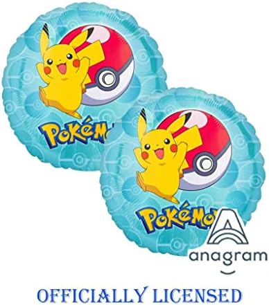 Комплект от букети от фольгированных топки с анаграммой Pikachu | На тема pokemon | Аксесоари за партита | Многоцветен |