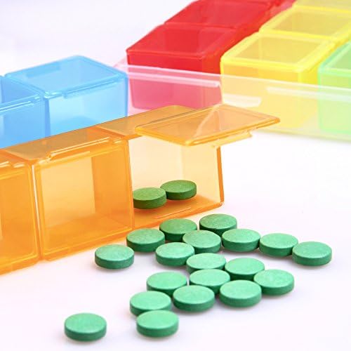 TTNDstore Rainbow 7 Дни Медицина Кутия За Таблетки Опаковка За Лекарства Организатор Титуляр За Съхранение