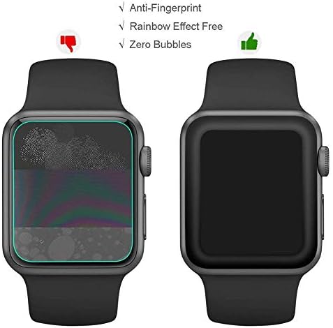 Anbobo (2) Защитно фолио за дисплея на Apple Watch 42 мм Series 3 2 1 Защитно фолио за екран от закалено стъкло 42 мм, 3D-филм