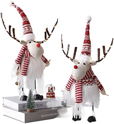 Коледна Украса PIFUDE Коледен Орнамент във формата на Лос Плюшен Кукла ръчно изработени с Разтегателен Пружинящими Крака Украса
