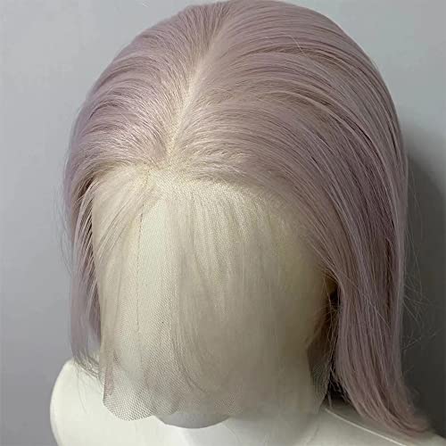 KKVEE 13X4 предни завързана перука от пряка човешка коса, лилаво-розово (размер: 24 инча)