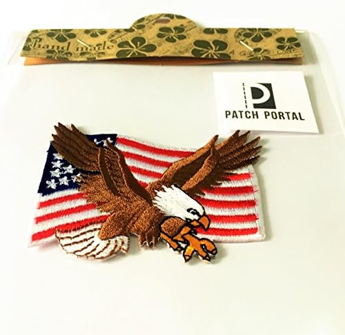 Кръпка Портал Белоглав Орел Американски Флаг 2x3 Инча Бродерия Патриотична Емблема на САЩ