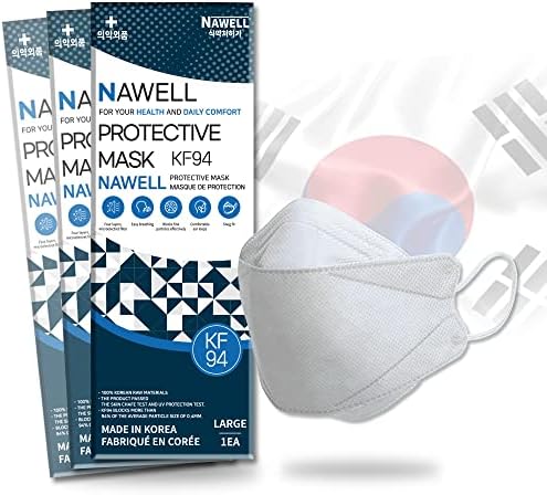 [20 опаковки] KF94 - Маска за лице за възрастен (бяла) [Произведено в Корея] [20 броя в индивидуална опаковка] Защитно