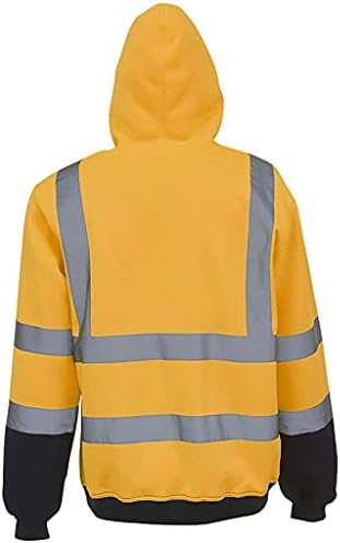 Мъжки блузи XXBR за пътно строителство, Пуловер с висока видимост, Блузи с качулка, с дълъг ръкав, Градинска Светоотражающая