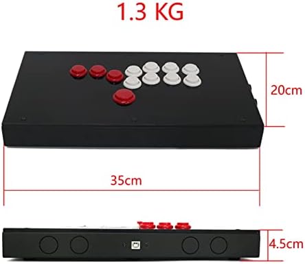 F1-PS Всички бутони Аркада Джойстици Гейм контролер, Подходящ за игралната конзола PS5/PS4/PS3/PC Джойстик (Размер: червено