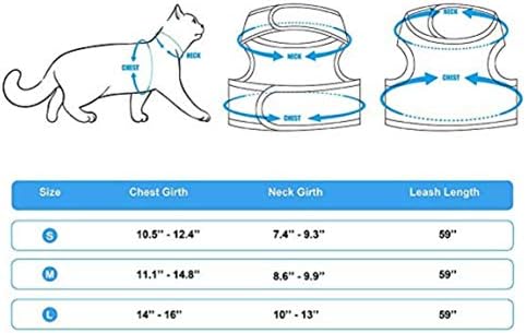 Шлейка за котки с Регулируема каишка от Мека мрежа е Най-подходящ за разходки Черен, Розов, Зелен Камуфлаж SM M L Здрав