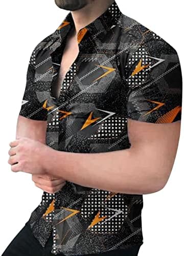 XZHDD 2022 Нови Летни Мъжки Хавайски Ризи с Къс ръкав, Графични Блузи, Модни Свободна Плажна Риза Свободно Намаляване На копчета