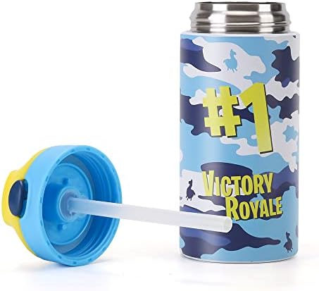 Бутилка за вода TIFIGO 1 Victory със сламен капак, чаша с вакуумна изолация One Touch, 12 унции, Лама, камуфлаж