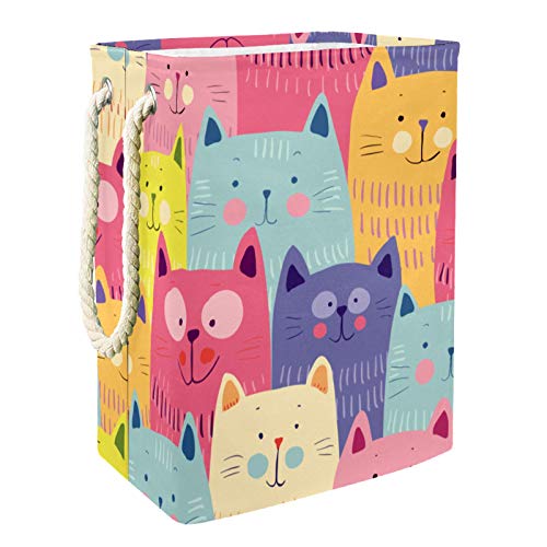 Кутия за съхранение на играчки Doodle Happy Cats, Детски Сгъваем Контейнер за Съхранение на Детска, Игрална Стая, Кабинет,