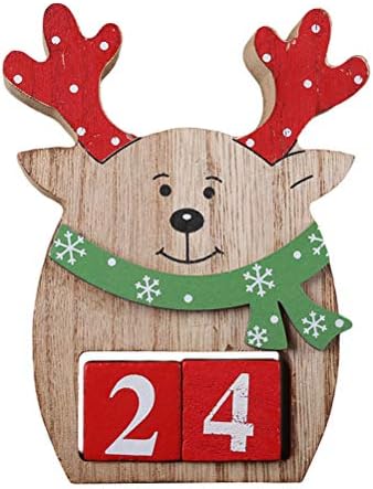 PRETYZOOM Творчески Дървени Коледни Адвент Календари Коледни Украшения във Формата на Елен за Дома Коледен