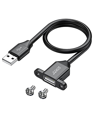 JUXINICE 2 бр удължителен кабел USB2.0 между мъже и жени с уши може да бъде осигурено на различни шаси / шкафове /панели USB удължителен кабел с винт-гайка за закрепване на USB ?