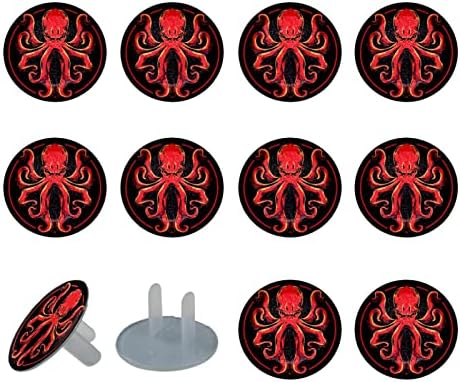 Капачки за контакти (12 бр.), Защитни капачки За защита на електрическото оборудване От токов удар Art Red Октопод