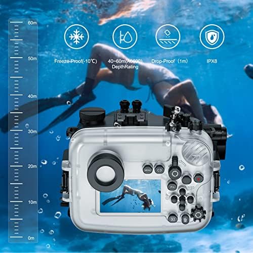Калъф за подводна камера Sea жаби и стотици Съвместим с Sony A6600 28-70 mm IPX8 40 м/130 метра Максимална Дълбочина на Потапяне