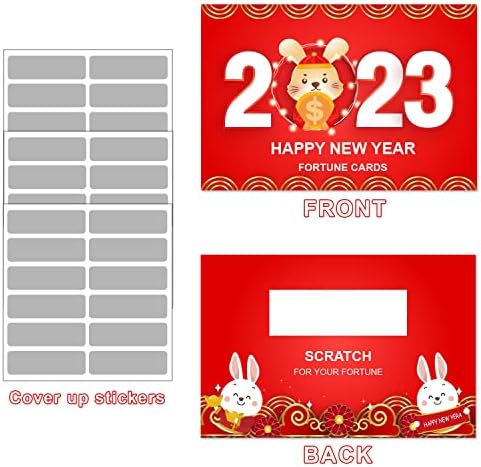 HOMPAY 2023 Китайската Нова Година Картите на Късмета си, Вечерни скреч карти Година на Заека Поздравителни