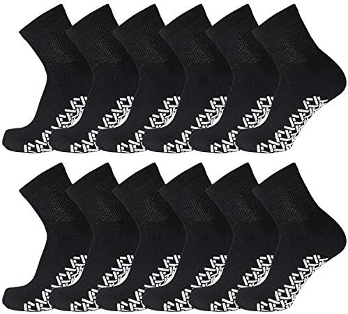 3 Двойки Нескользящих Диабет памучни чорапи на една четвърт от инча с Не завязывающимся покрив (бели, 9-11)
