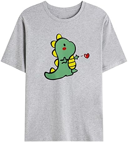 Ризи за Мъже, Сладка Тениска с Изображение на Динозаврите, Смешно Кръгъл Отвор, Меки плътно Прилепнали Тениски, Свободна Ежедневни Риза