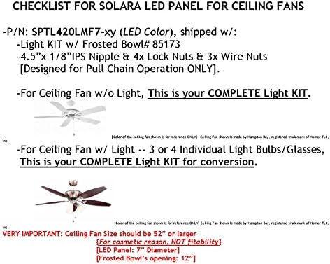 Купа от матирано стъкло SOLARA-САЩ с комплект led панели - Диаметър 7 см - Топло бяло (4000 К), 4000 лумена