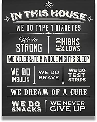 Информираност за диабет от първи тип - В тази къща за монтаж на стена арт - Плакат с диабет, Принт или платно