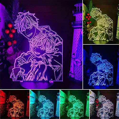 3D Акрилни Манга С Участието на Мафую и Уэноямы, Led Аниме-Лампа, USB-Ночники, 7/16, с Променящ се Цвят, Визуална Настолна