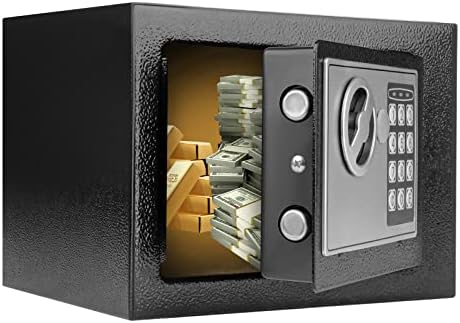 Сейф с цифрово заключване обем 0,23 кубични фута, предназначени за съхранение на пари, бижута и документи, безопасно