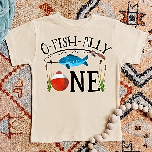 Тениска за момчета O-Fish-Ally-ONE на 1-ви Рожден Ден, Костюм за Момче на Първия Рожден ден за Риболов