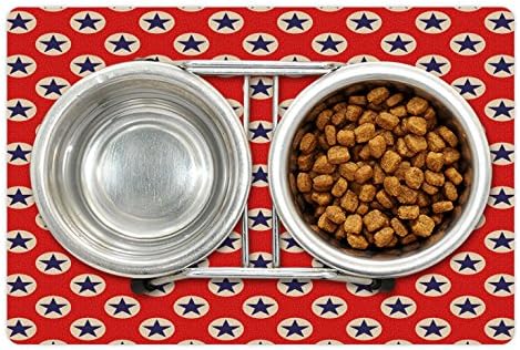 Подложка за домашни любимци в стил Праисторически страната Ambesonne за храна и вода, Вдъхновяваща Фигура на Американския Флаг