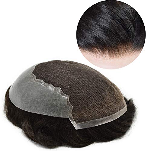 Перука за мъже LYRICAL HAIR System, френски синтетични косми на Дантели, Човешка коса, подмяна, Тънка кожа, мъжка перука