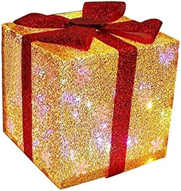Подаръчни Кутии MESSIYO с осветление, Коледна Украса за закрити помещения и на улицата, Украси за Коледната Елха,