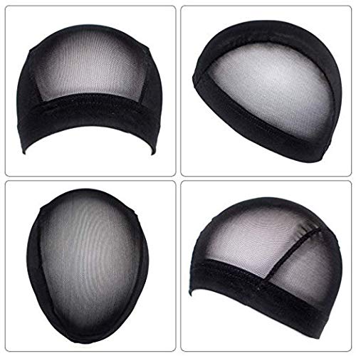 CODOHI 10 x, куполна шапка за перука за мъже и жени, кръгла шапка за перука от еластична ликра, ракита мрежа - черен