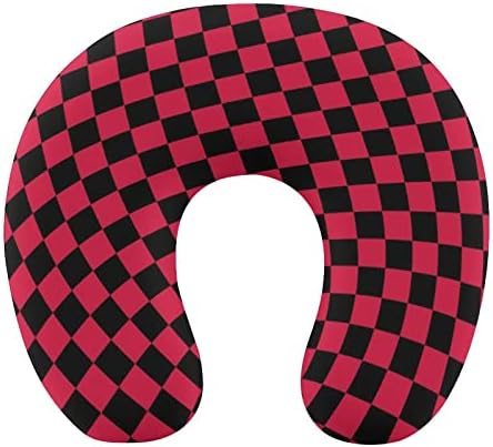 Червена Черна Клетчатая Пътна Възглавница за Врата U-Образна Форма за Подкрепа на Главата и врата, облегалката за глава от Пяна