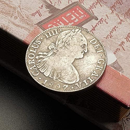 Южна Америка Мексикански Сребърен Долар С Две Колони Сребърна Монета 1807 Испания Карлос IV 8R Сребърен Кръг на