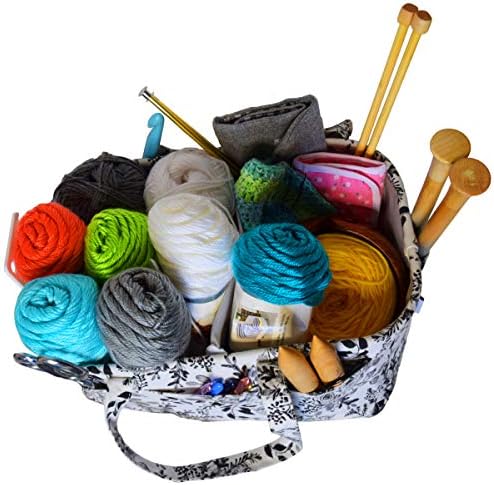 Stitch Happy Yarn Caddy - Кошница за съхранение на аксесоари за плетене на една кука - Произведения за съхранение и организация