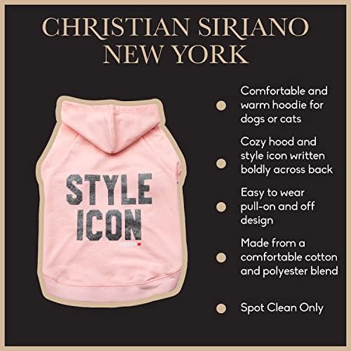 Hoody Christian Siriano New York Pink Style Icon за кучета, XS