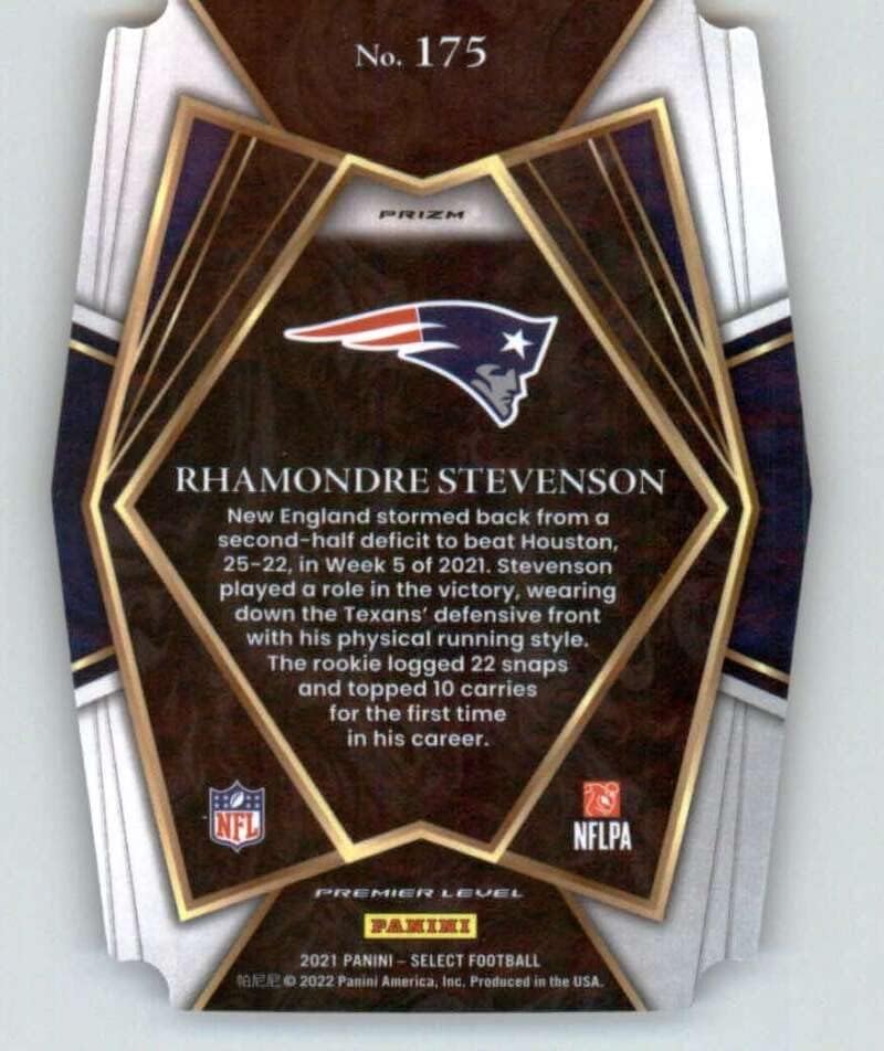 Търговската картичка е начинаещ футбол NFL 2021 Панини Select Red and Blue Prizm Die-Cut 175 Рамондре Стивънсън
