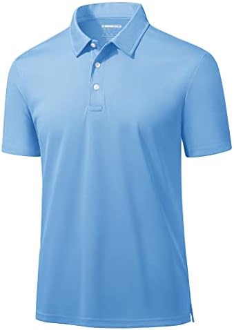 Мъжки ризи Поло MAGCOMSEN, Ежедневни Работни Тениски с 3 Копчета, Бързосъхнеща Риза за Голф с Къс Ръкав, От Трико, Улично
