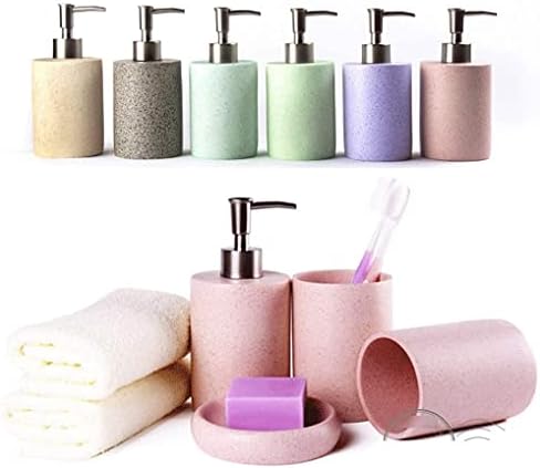 INKTUS Модерен Опаковка сапун, Комплект аксесоари за баня от 4 теми, Прост набор за баня от смола, Включва Опаковка