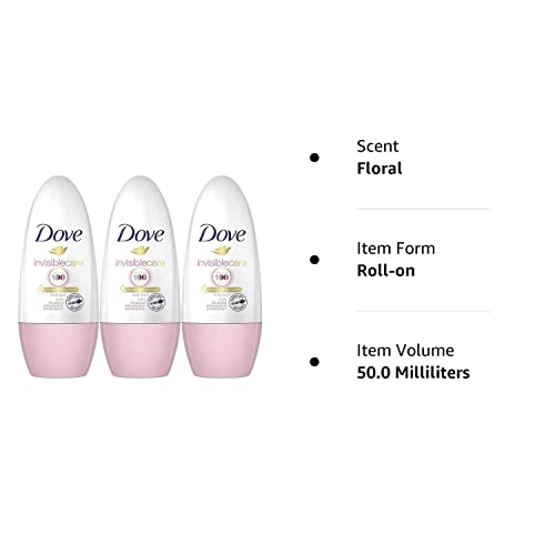 Roll против изпотяване Dove Invisible Care с цветен оттенък, 50 Мл / 1,7 грама (опаковка от 3 броя)